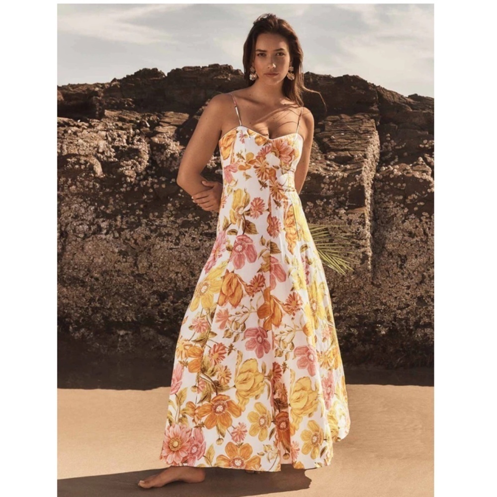 Ever New Vayda Floral Linen Blend A-Line Dress Joni Botanical